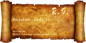 Reicher Iván névjegykártya