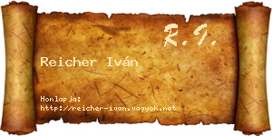 Reicher Iván névjegykártya